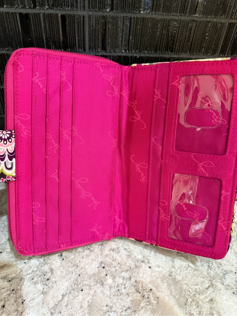 Vera Bradley Turn Lock Wallet - Very Berry Paisley - Picture 4 of 6